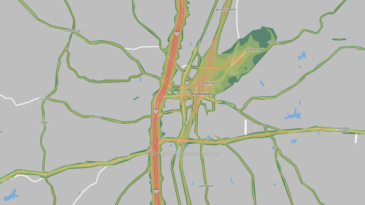 39601, MS Map of Noise Levels in 39601