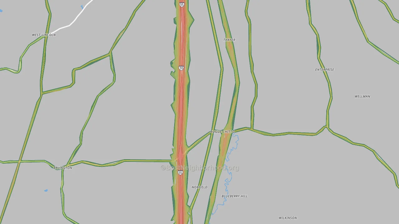 39629, MS Map of Noise Levels in 39629