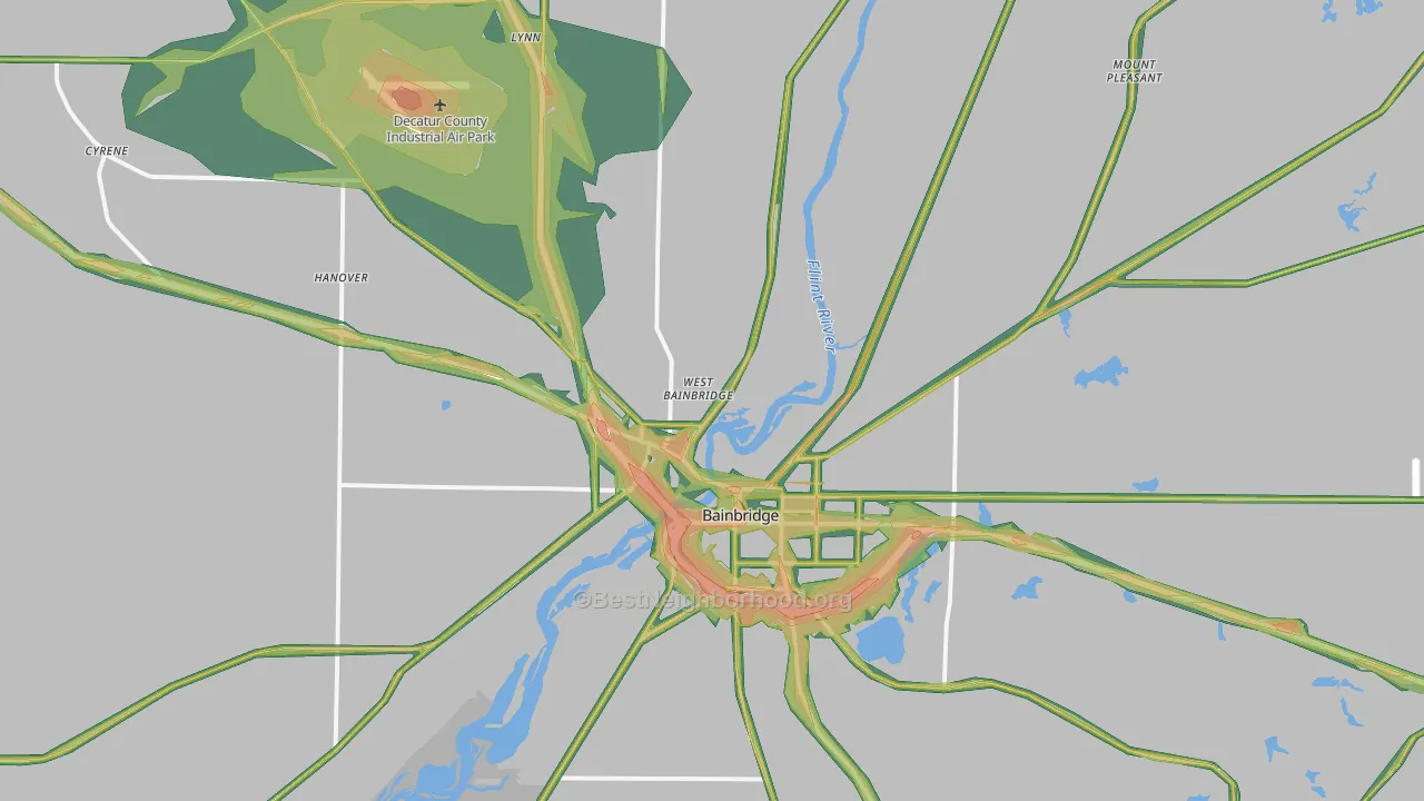 39817, GA Map of Noise Levels in 39817