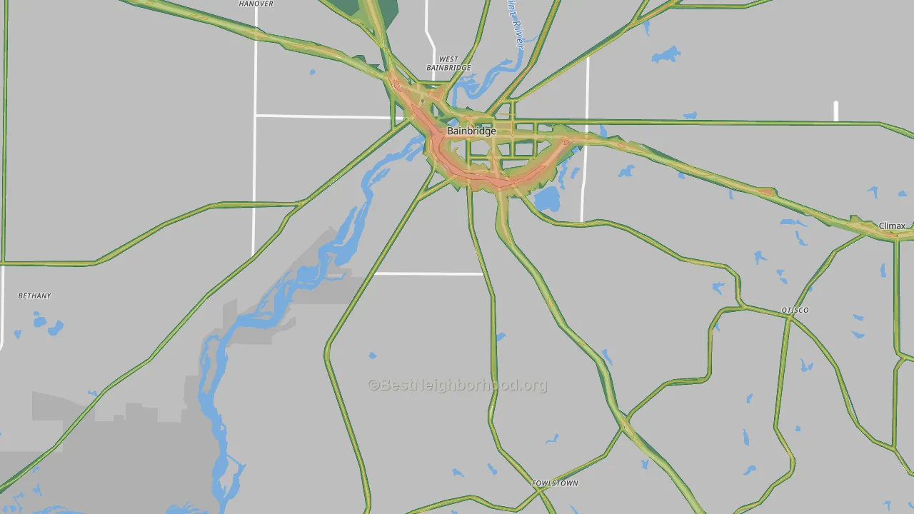 39819, GA Map of Noise Levels in 39819