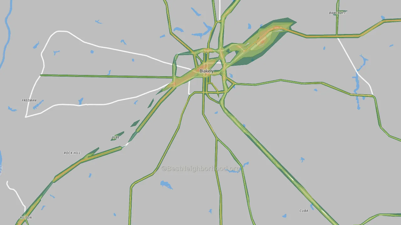39823, GA Map of Noise Levels in 39823