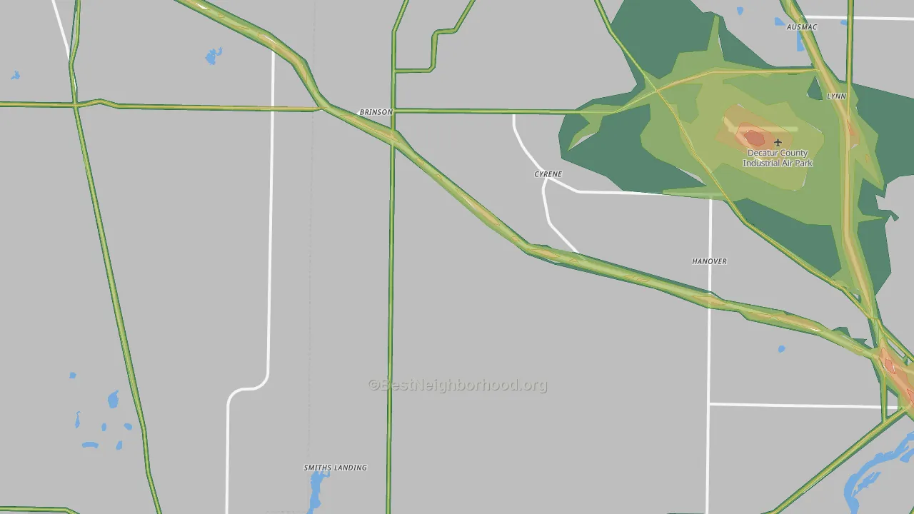 39825, GA Map of Noise Levels in 39825