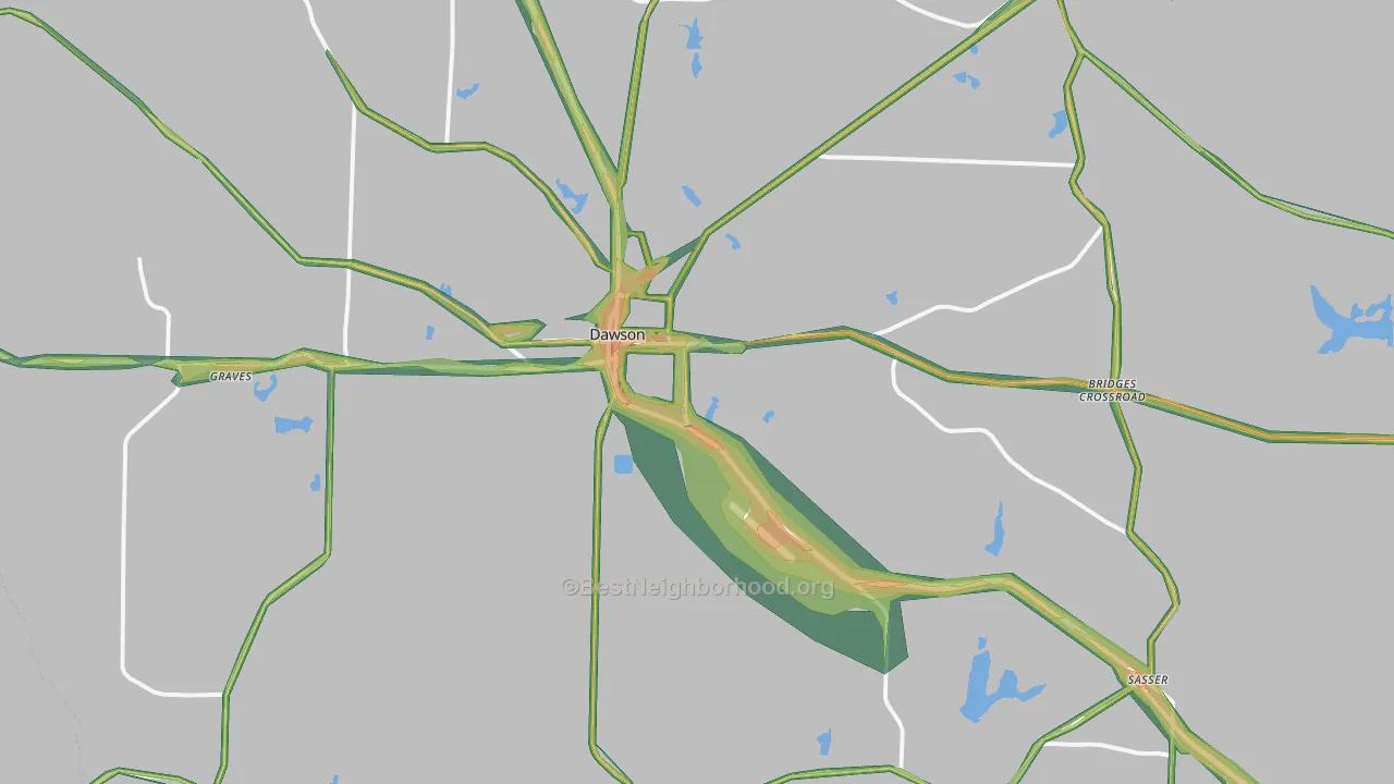 39842, GA Map of Noise Levels in 39842