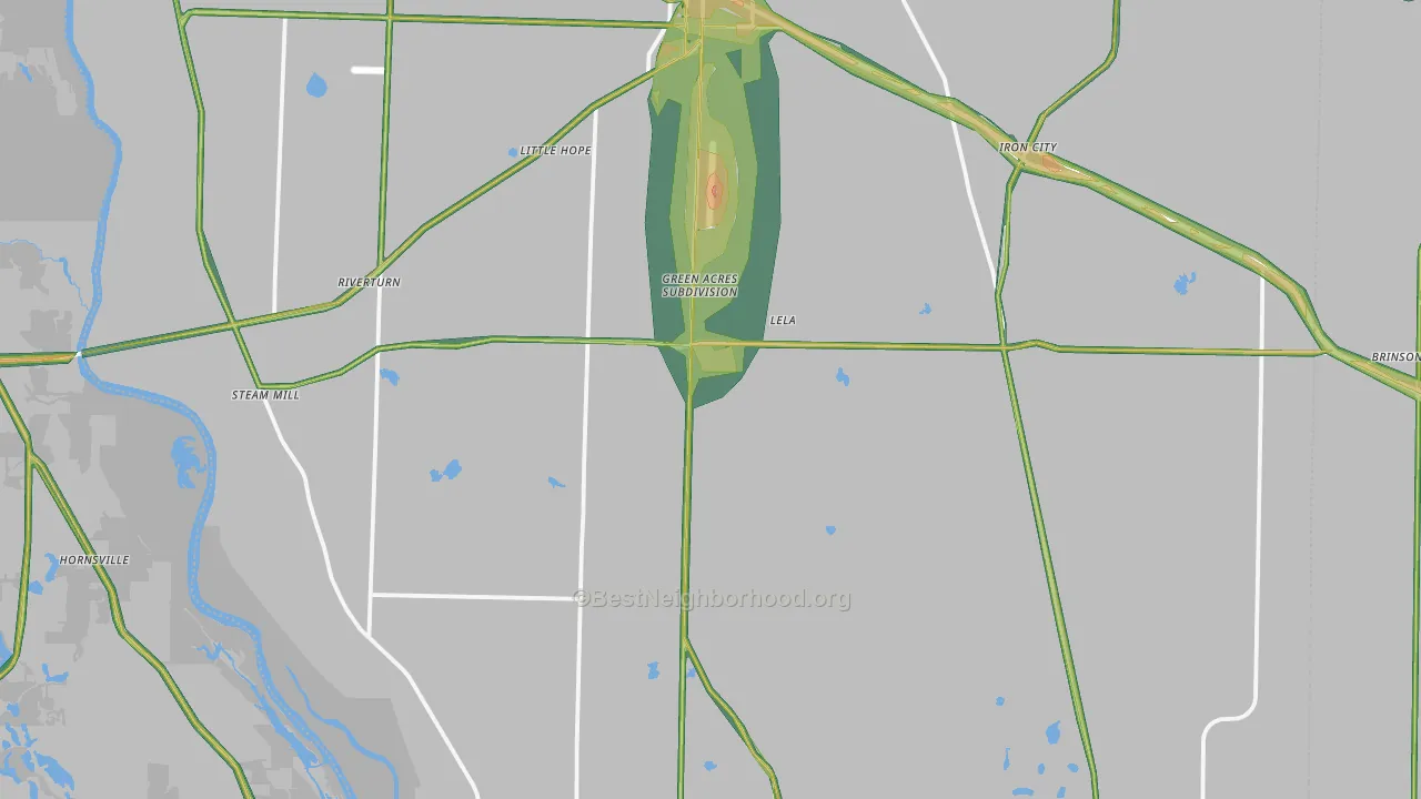 39845, GA Map of Noise Levels in 39845
