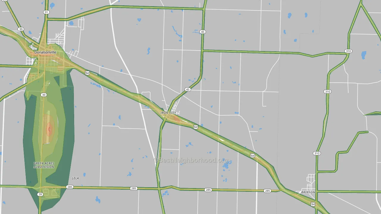 39859, GA Map of Noise Levels in 39859