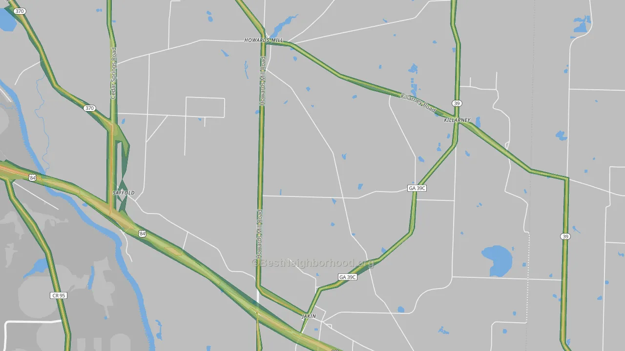 39861, GA Map of Noise Levels in 39861