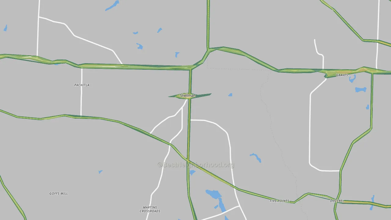 39886, GA Map of Noise Levels in 39886
