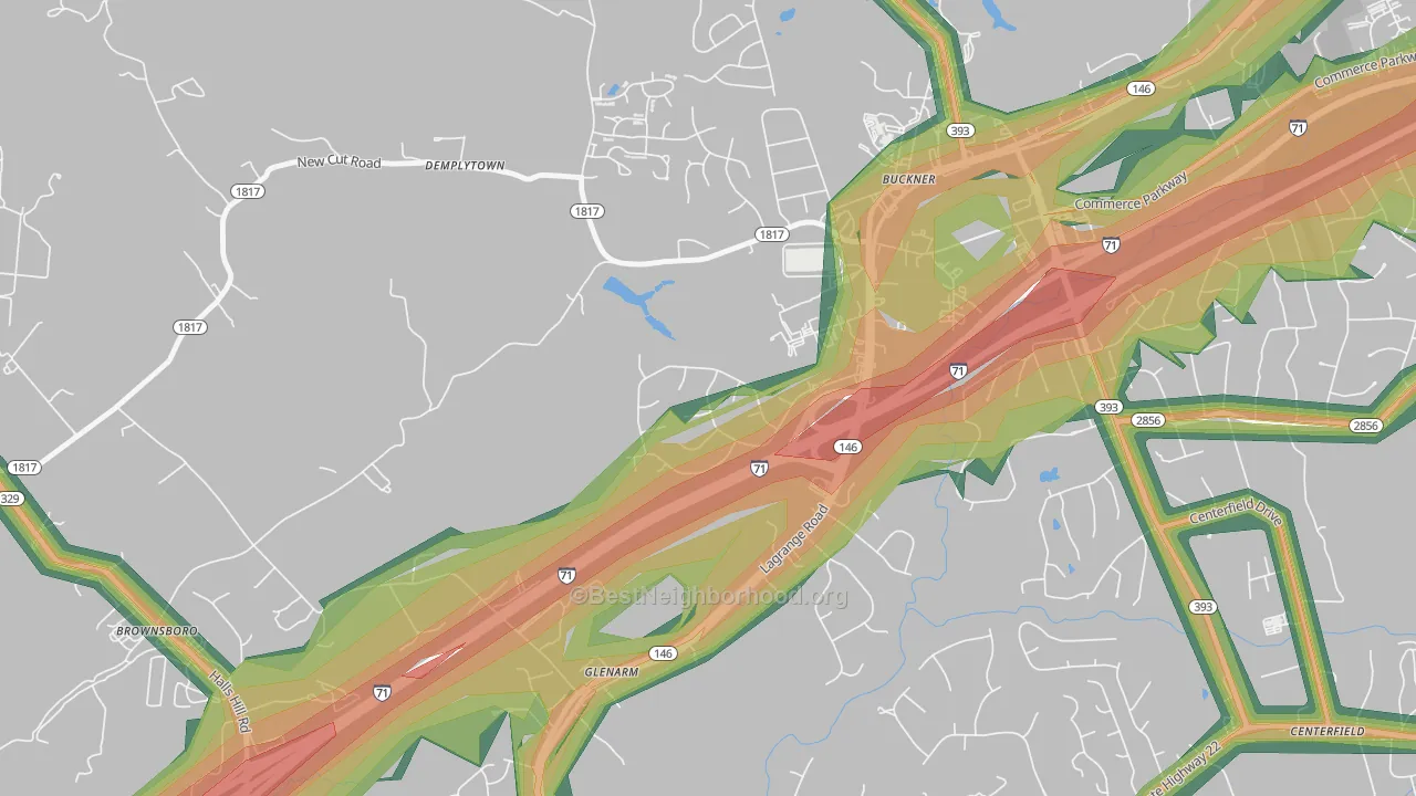 40010, KY Map of Noise Levels in 40010