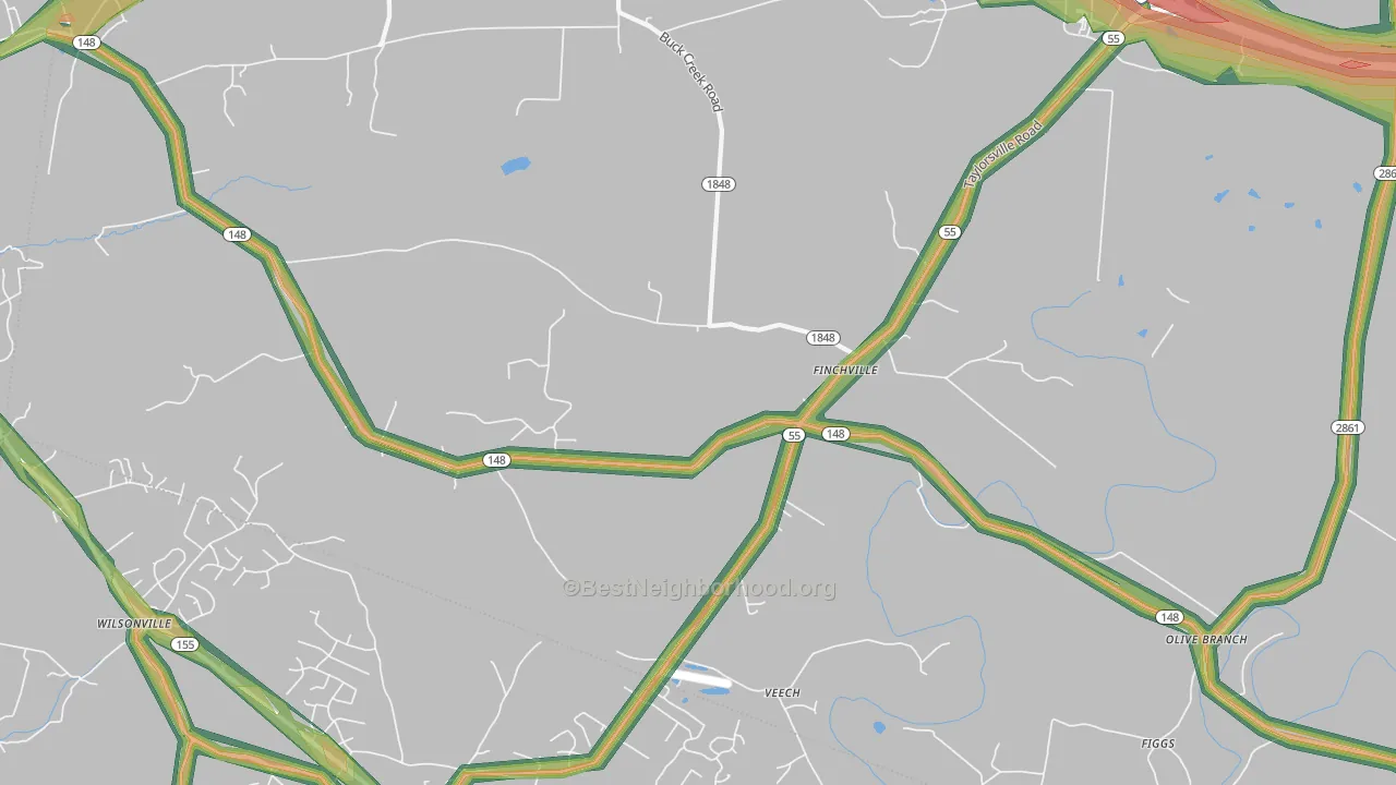 40022, KY Map of Noise Levels in 40022