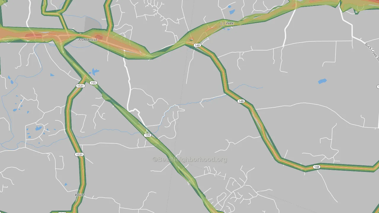 40023, KY Map of Noise Levels in 40023