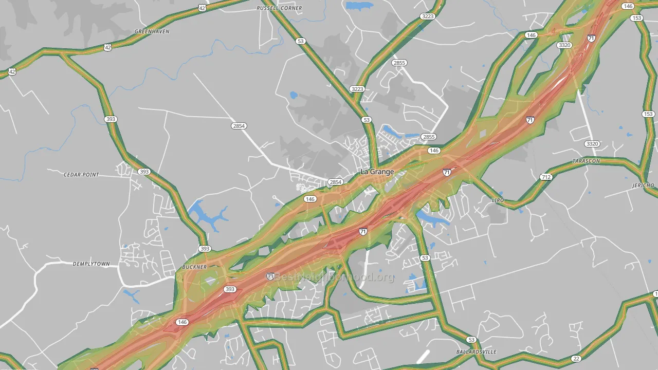 40031, KY Map of Noise Levels in 40031