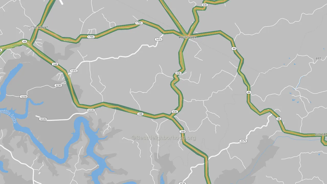 40046, KY Map of Noise Levels in 40046