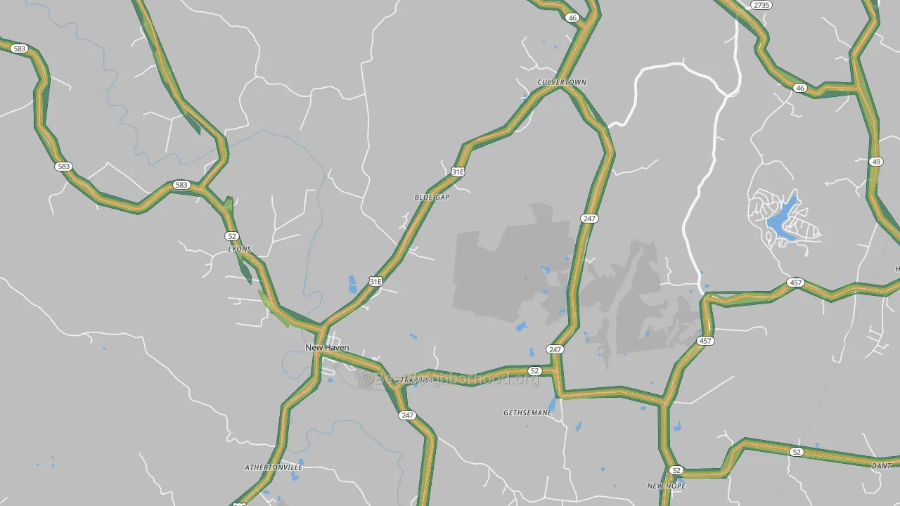 40051, KY Map of Noise Levels in 40051