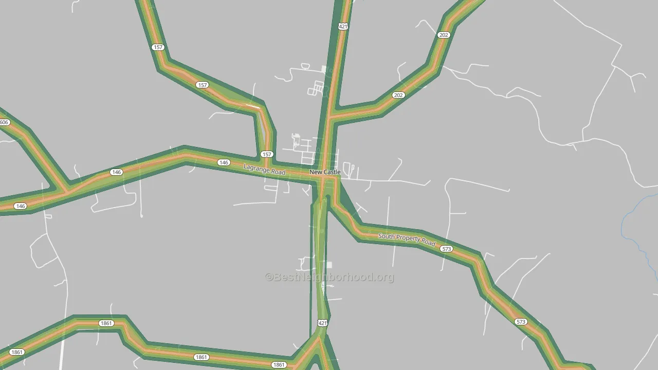 40058, KY Map of Noise Levels in 40058