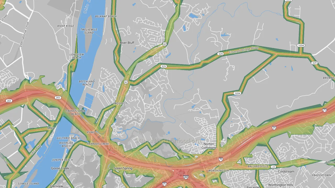 40059, KY Map of Noise Levels in 40059