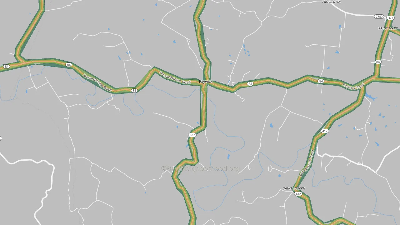 40060, KY Map of Noise Levels in 40060
