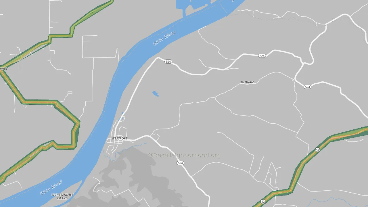 40077, KY Map of Noise Levels in 40077