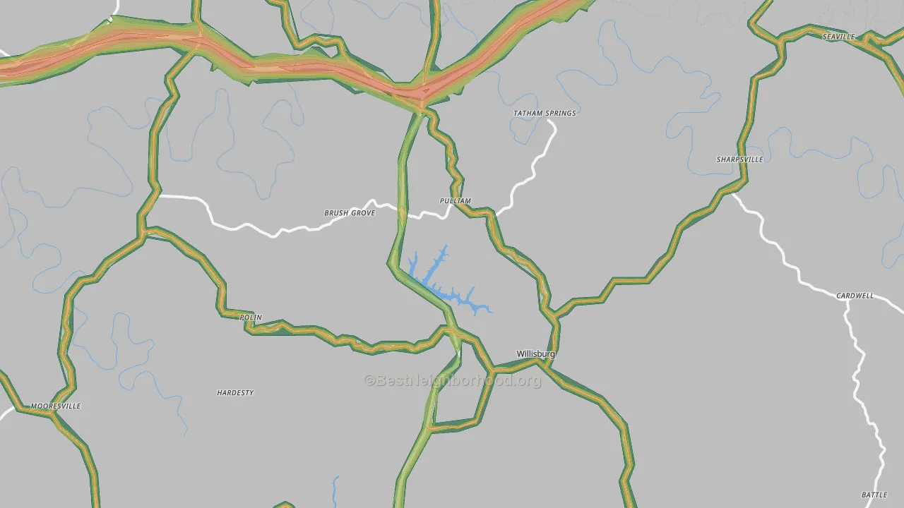 40078, KY Map of Noise Levels in 40078