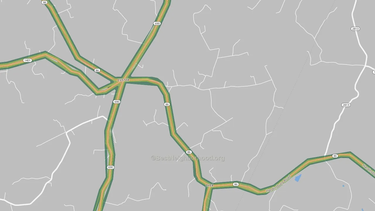 40115, KY Map of Noise Levels in 40115
