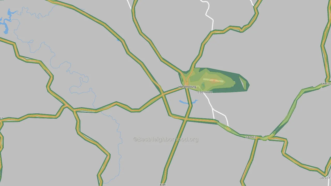 40143, KY Map of Noise Levels in 40143