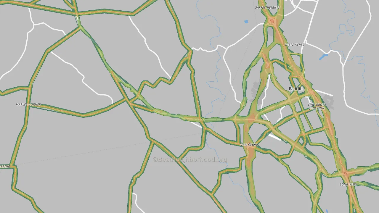 40175, KY Map of Noise Levels in 40175