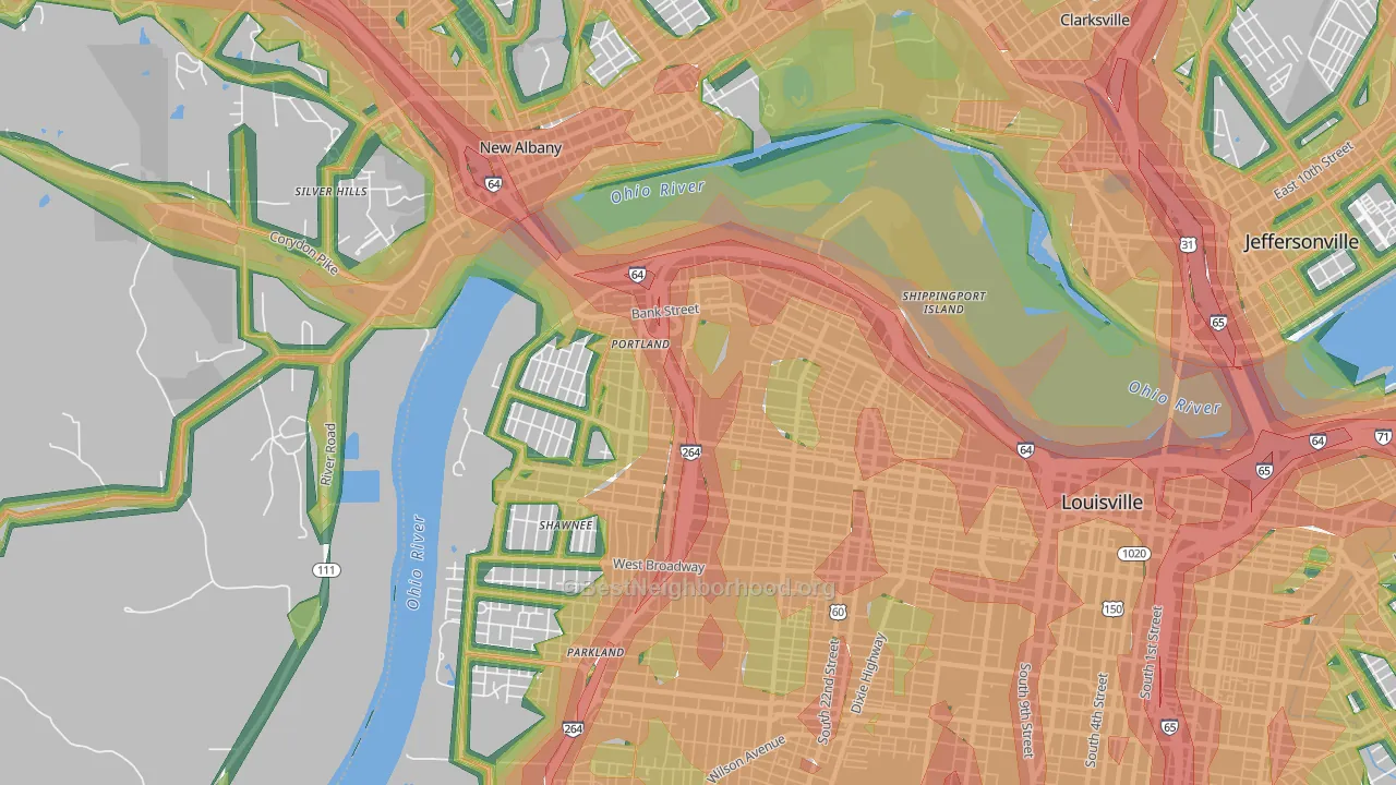 40212, KY Map of Noise Levels in 40212