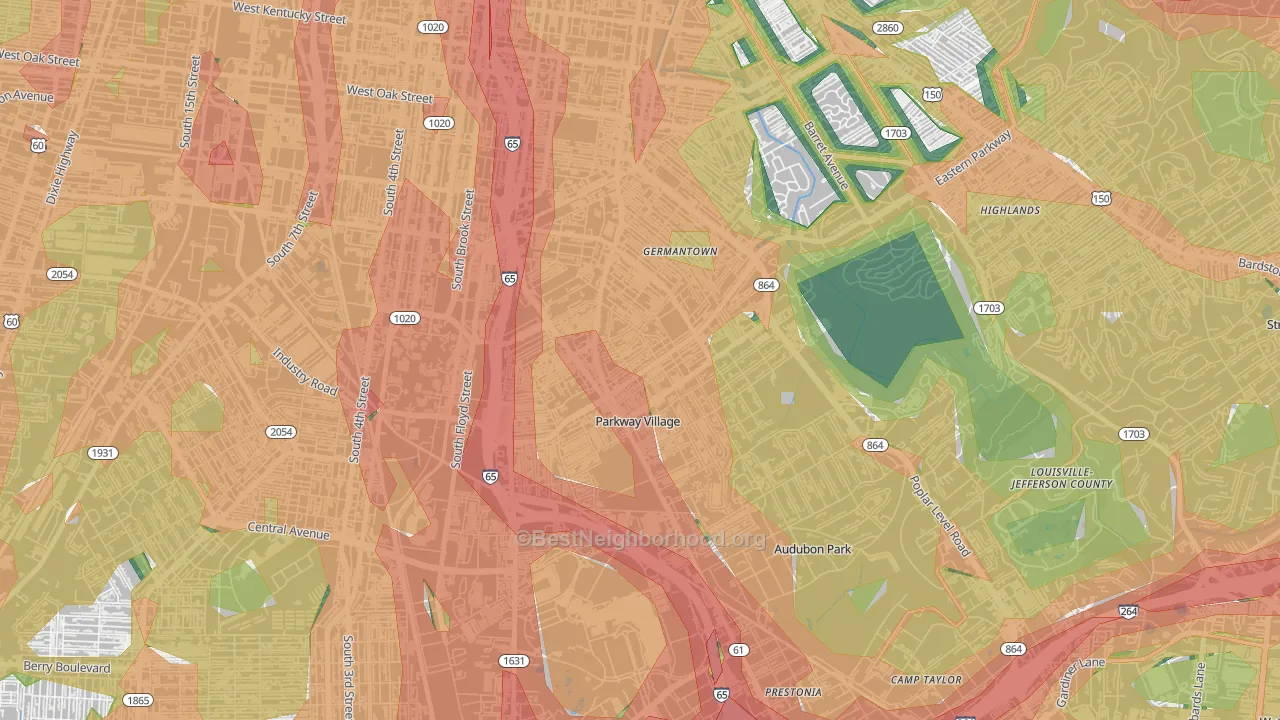 40217, KY Map of Noise Levels in 40217
