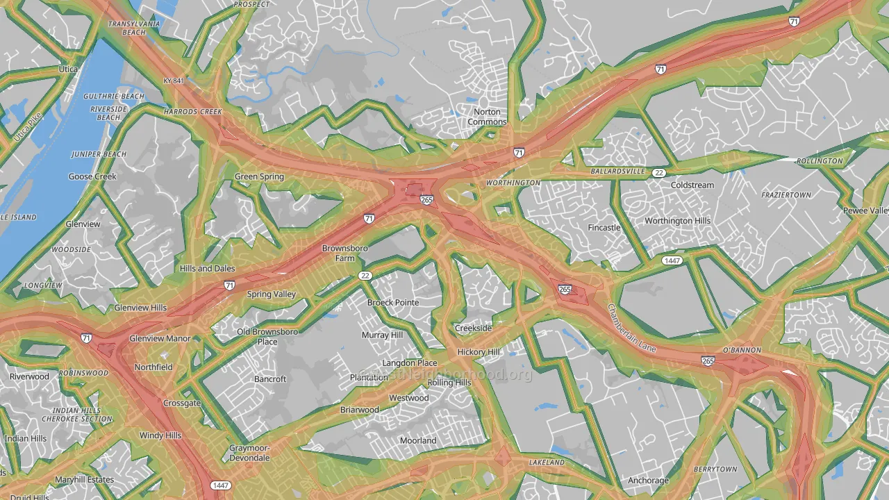 40241, KY Map of Noise Levels in 40241