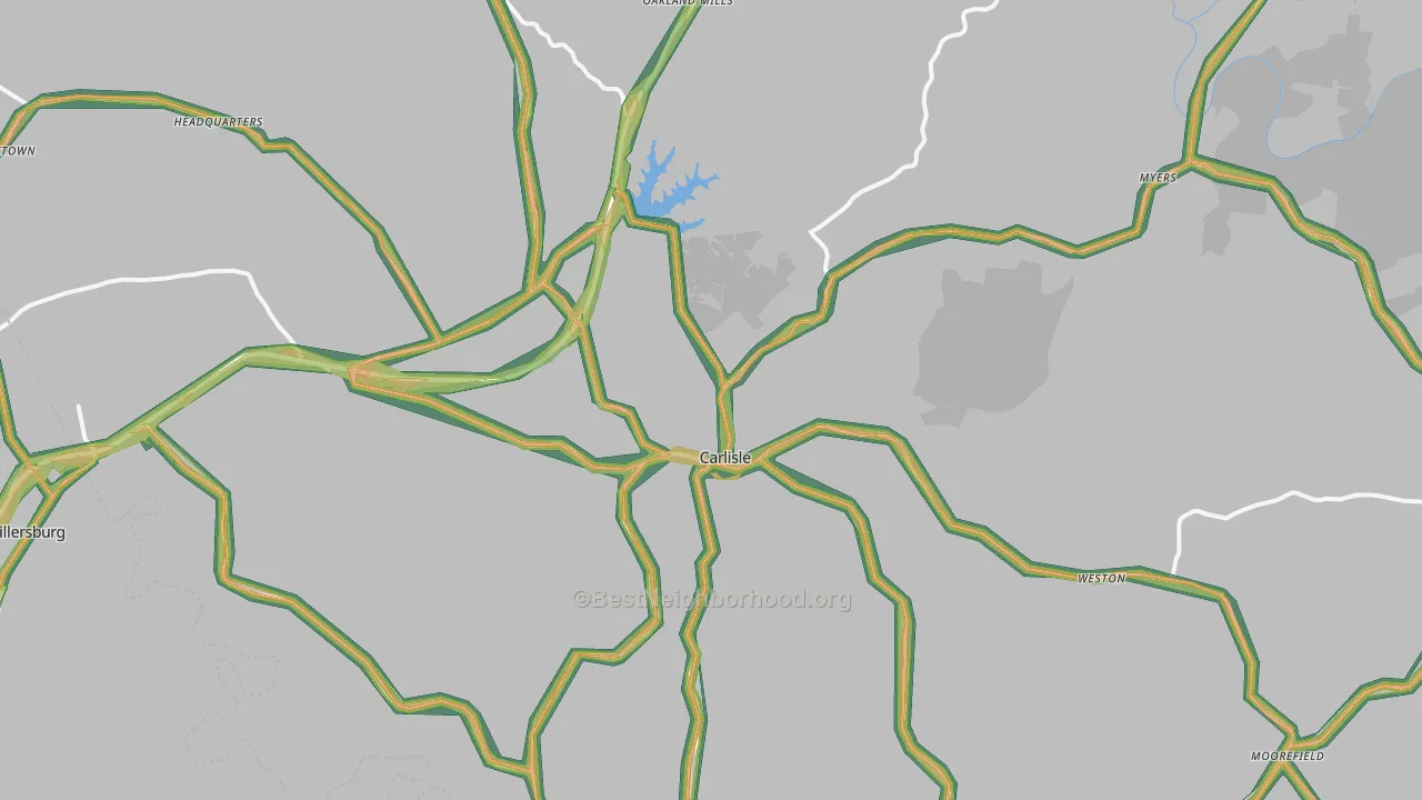 40311, KY Map of Noise Levels in 40311