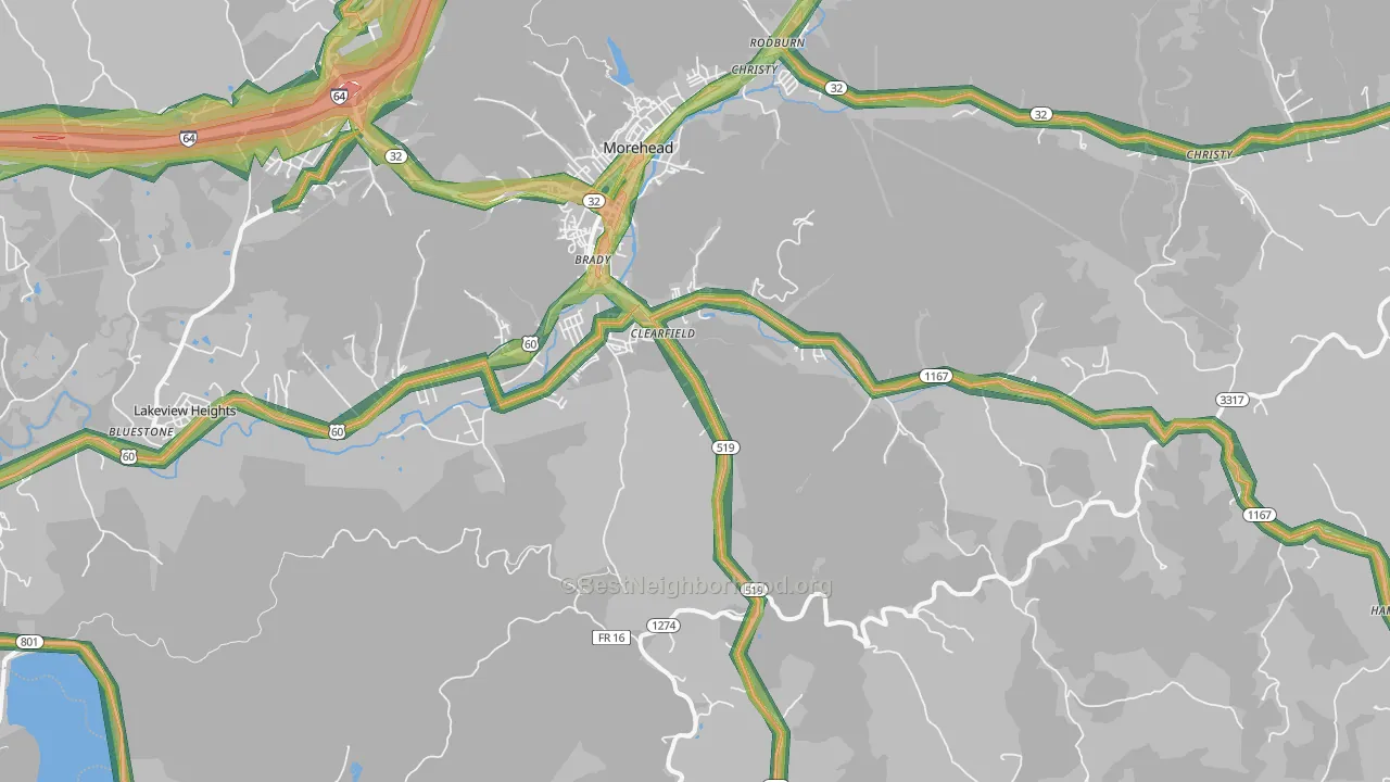 40313, KY Map of Noise Levels in 40313