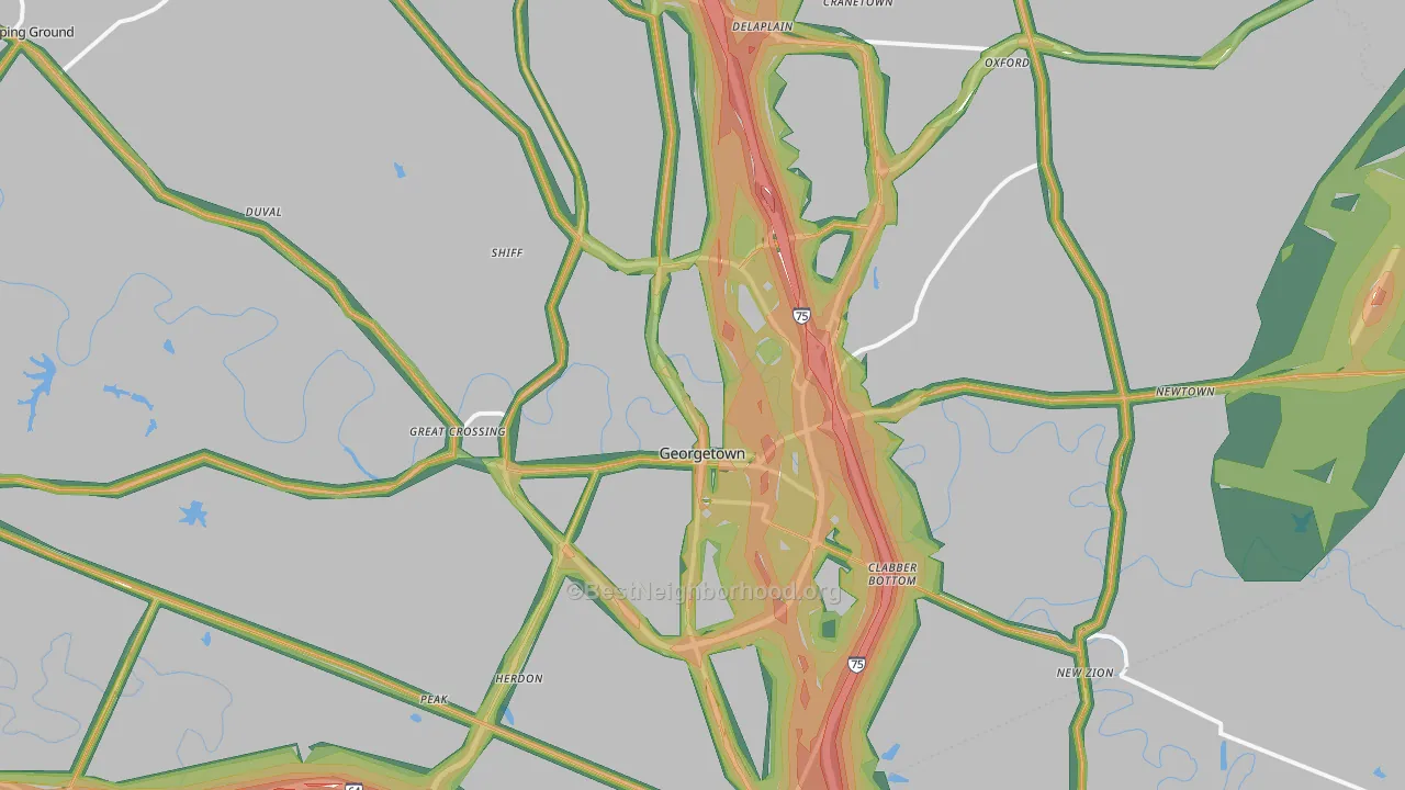 40324, KY Map of Noise Levels in 40324