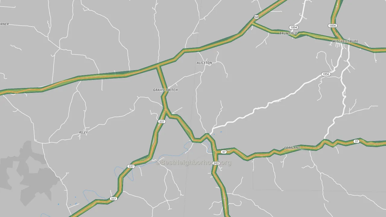 40328, KY Map of Noise Levels in 40328