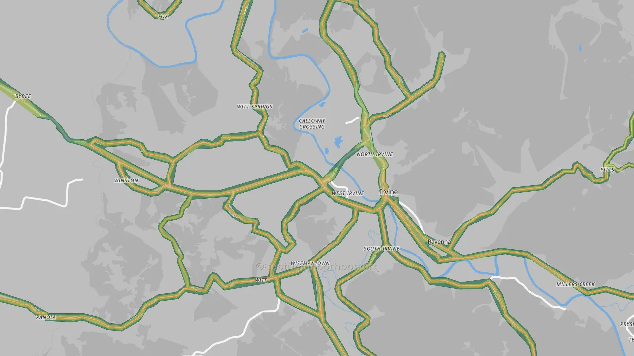 40336, KY Map of Noise Levels in 40336