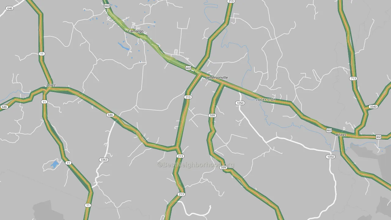 40337, KY Map of Noise Levels in 40337