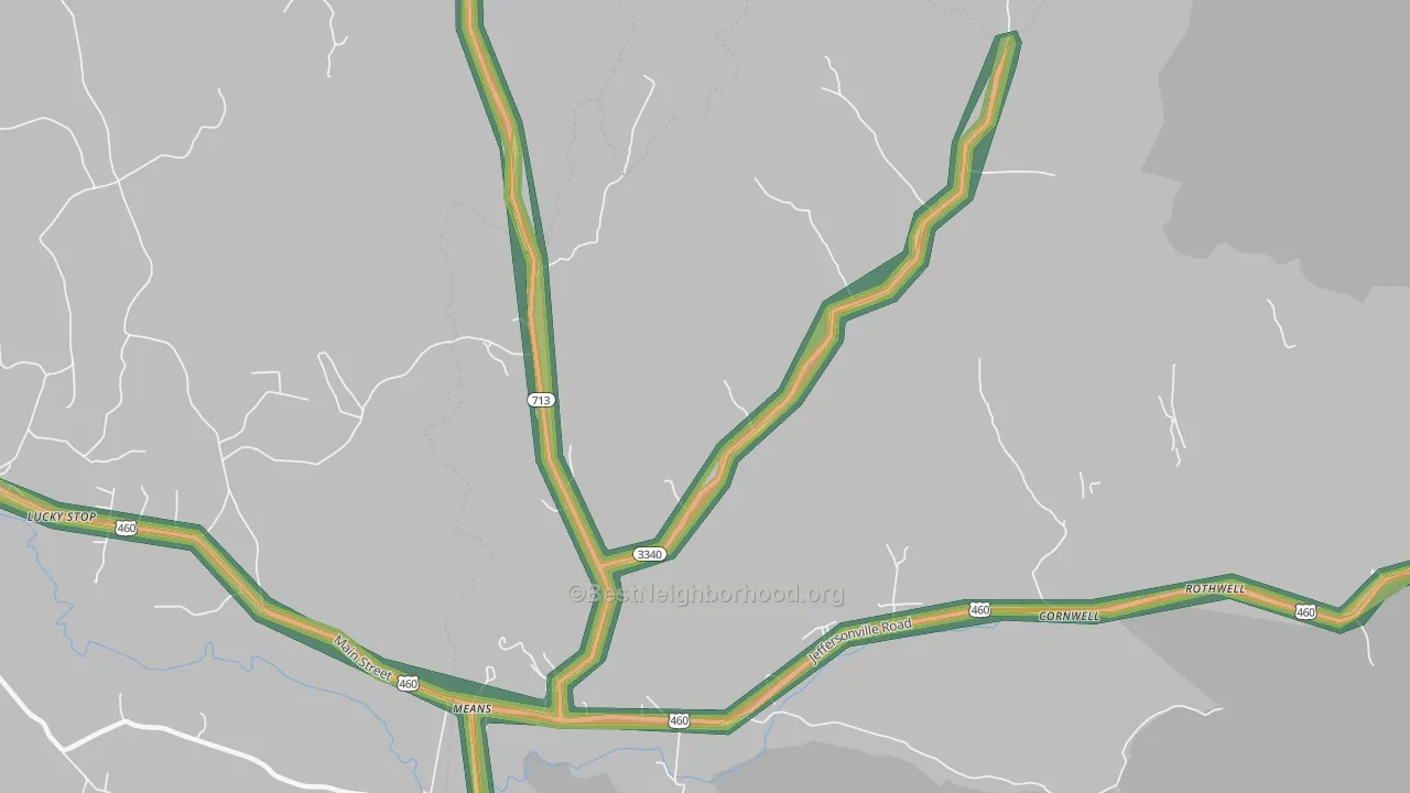 40346, KY Map of Noise Levels in 40346