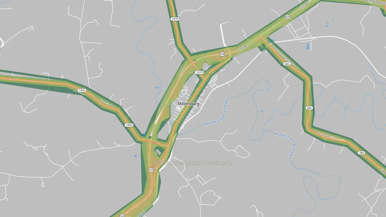 40348, KY Map of Noise Levels in 40348