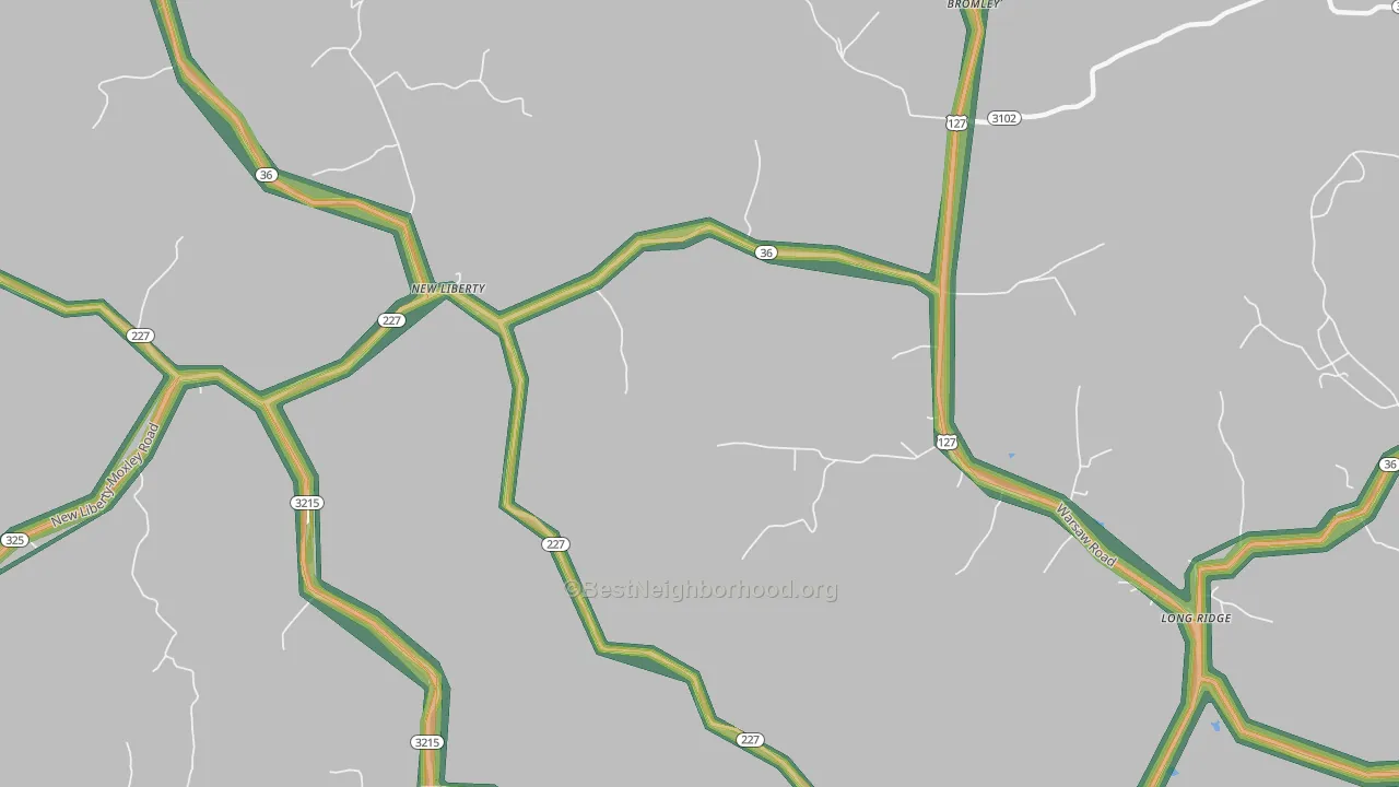 40355, KY Map of Noise Levels in 40355