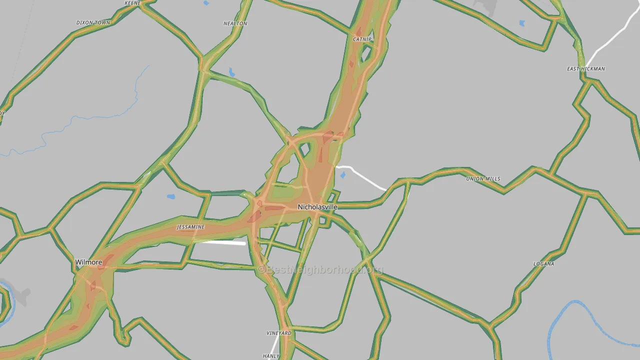 40356, KY Map of Noise Levels in 40356