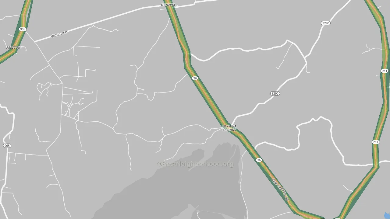 40358, KY Map of Noise Levels in 40358
