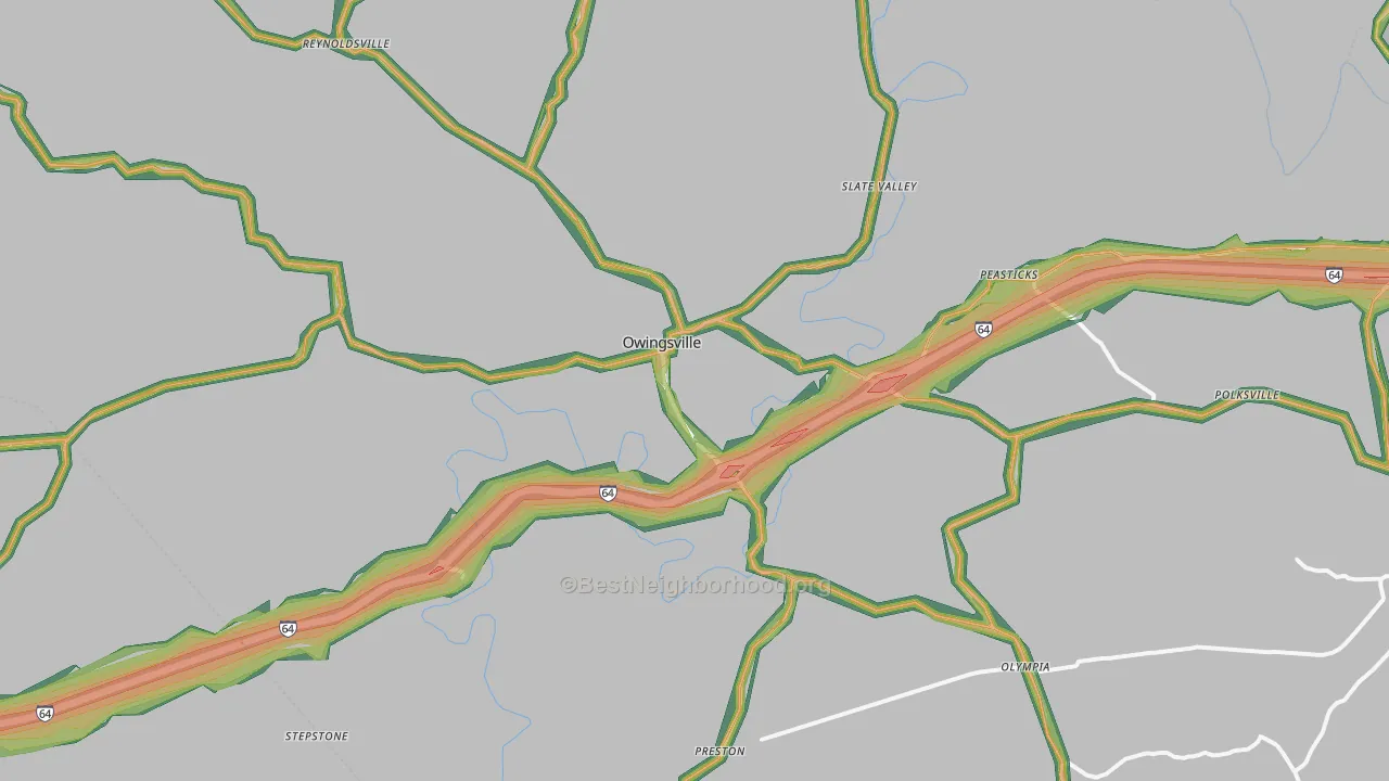 40360, KY Map of Noise Levels in 40360