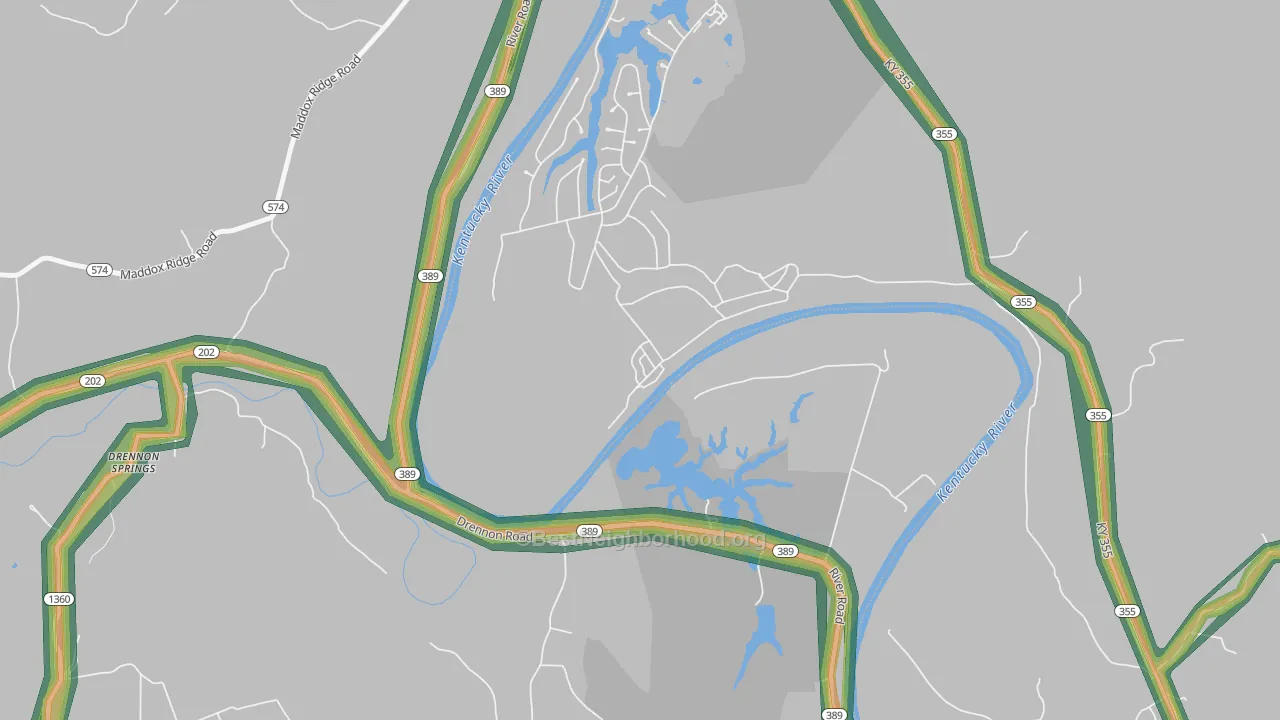 40363, KY Map of Noise Levels in 40363