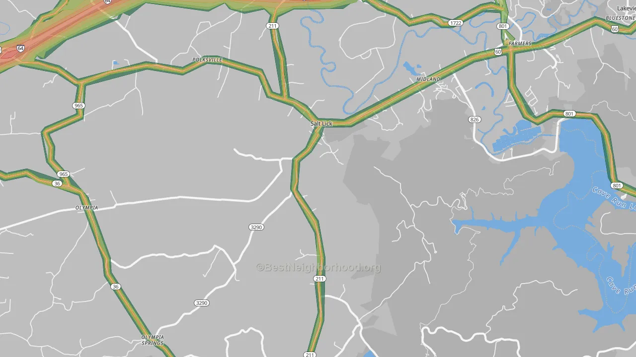 40371, KY Map of Noise Levels in 40371