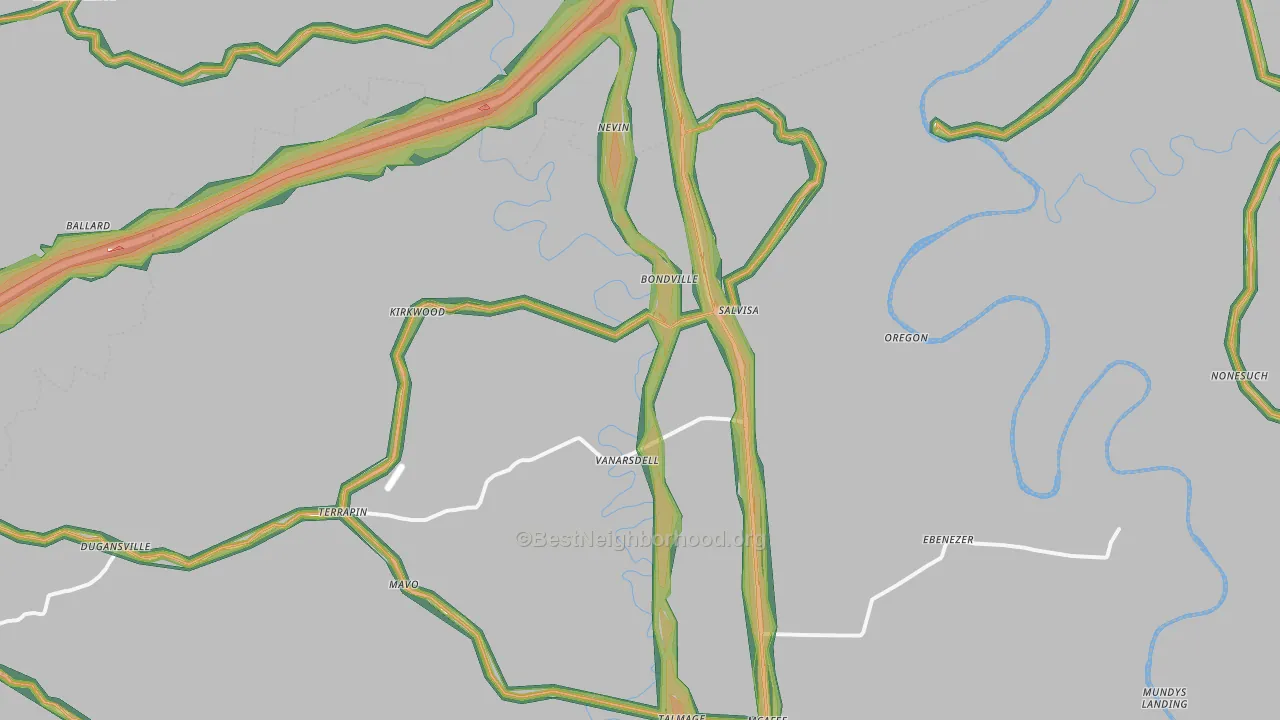 40372, KY Map of Noise Levels in 40372