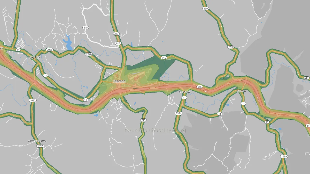 40380, KY Map of Noise Levels in 40380