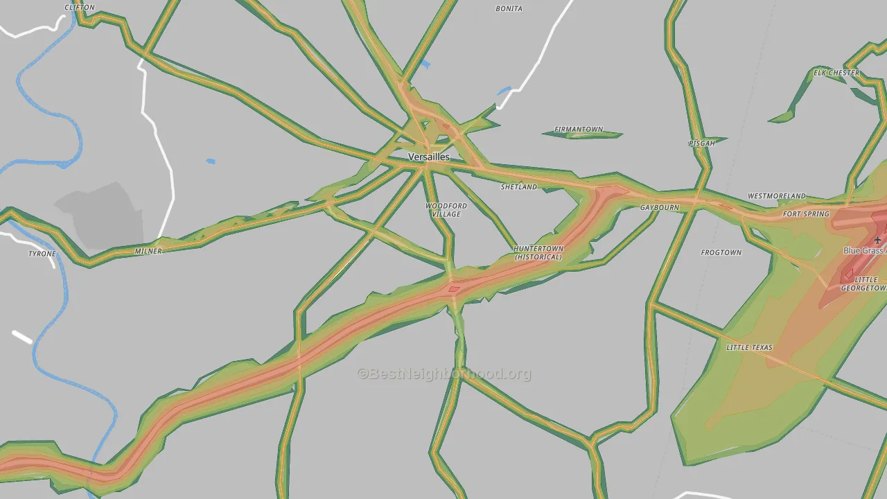 40383, KY Map of Noise Levels in 40383
