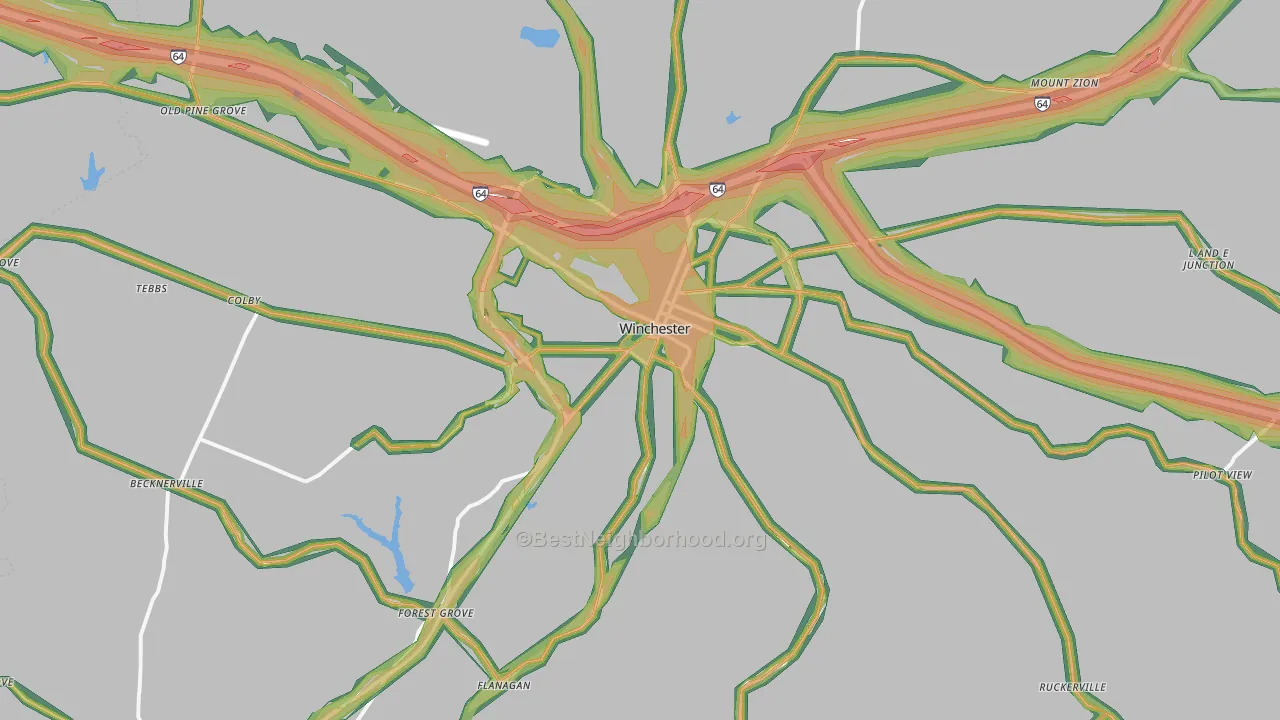 40391, KY Map of Noise Levels in 40391