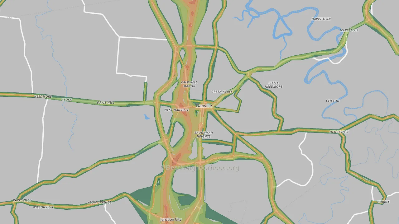 40422, KY Map of Noise Levels in 40422