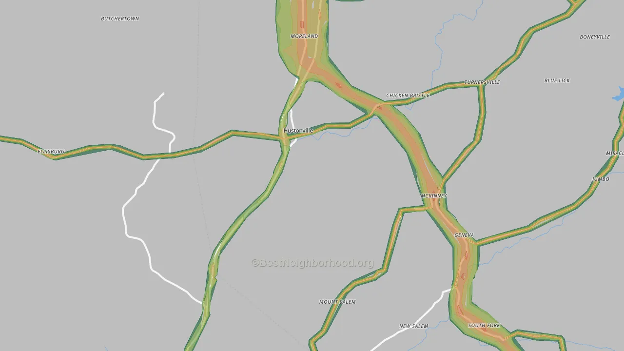 40437, KY Map of Noise Levels in 40437