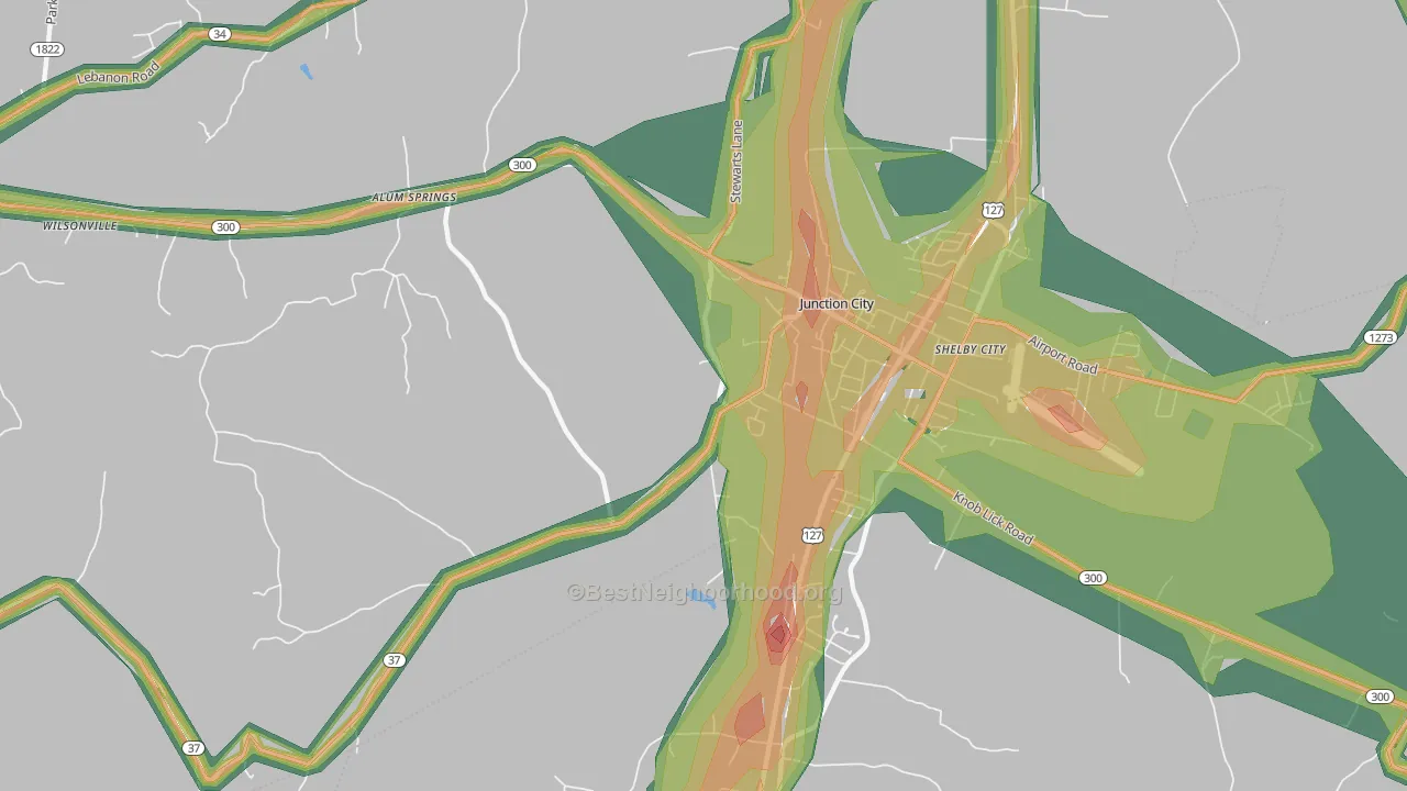 40440, KY Map of Noise Levels in 40440