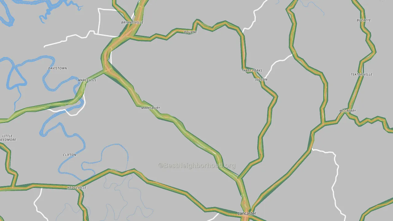 40444, KY Map of Noise Levels in 40444